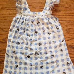 Peek Bumble Bee Checkered Ruffle Dress